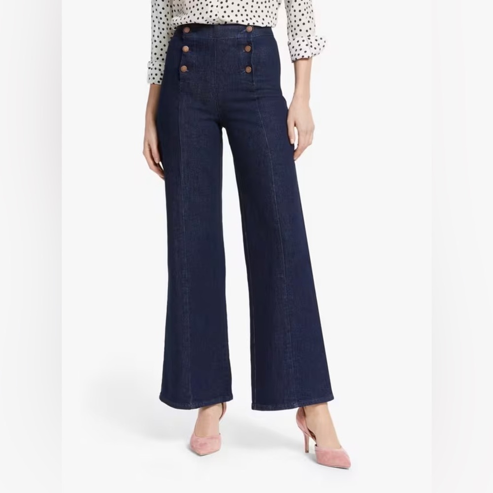 Boden Women’s Size 8 US Jeans Sailor High Rise Wide Leg Stretch In Indigo Blue
